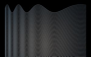 Preview wallpaper waves, lines, black background, abstraction