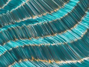 Preview wallpaper waves, lines, glare, abstraction, blue