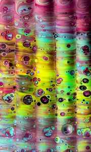 Preview wallpaper waves, liquid, paint, stains, colorful
