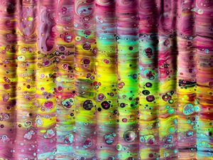 Preview wallpaper waves, liquid, paint, stains, colorful