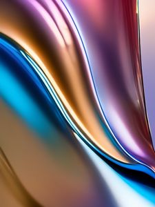 Preview wallpaper waves, metallic, curves, abstraction