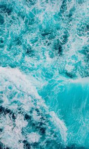 Preview wallpaper waves, ocean, aerial view, surf, foam, water