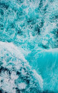 Preview wallpaper waves, ocean, aerial view, surf, foam, water