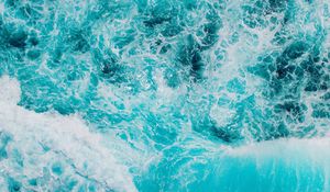 Preview wallpaper waves, ocean, aerial view, surf, foam, water