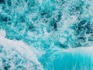 Preview wallpaper waves, ocean, aerial view, surf, foam, water