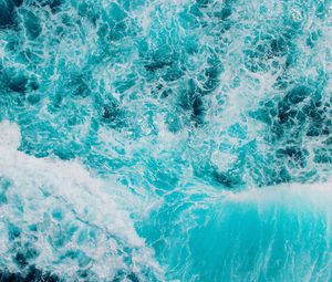 Preview wallpaper waves, ocean, aerial view, surf, foam, water