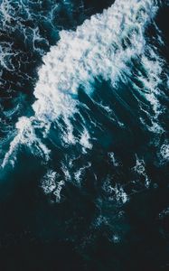 Preview wallpaper waves, ocean, aerial view, water, spray