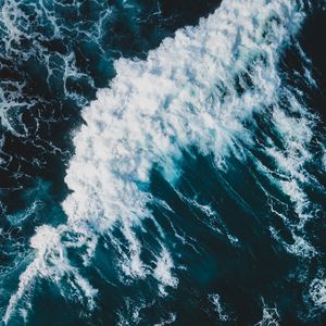 Preview wallpaper waves, ocean, aerial view, water, spray