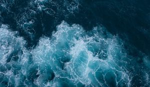 Preview wallpaper waves, ocean, aerial view, water