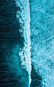 Preview wallpaper waves, ocean, aerial view, water, wavy