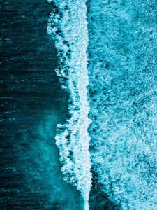 Preview wallpaper waves, ocean, aerial view, water, wavy