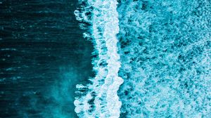 Preview wallpaper waves, ocean, aerial view, water, wavy