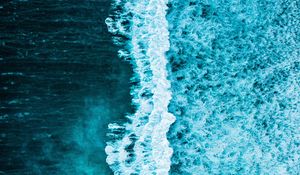 Preview wallpaper waves, ocean, aerial view, water, wavy