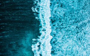 Preview wallpaper waves, ocean, aerial view, water, wavy