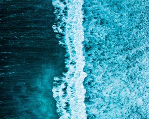 Preview wallpaper waves, ocean, aerial view, water, wavy