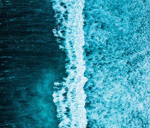 Preview wallpaper waves, ocean, aerial view, water, wavy