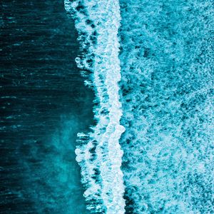 Preview wallpaper waves, ocean, aerial view, water, wavy