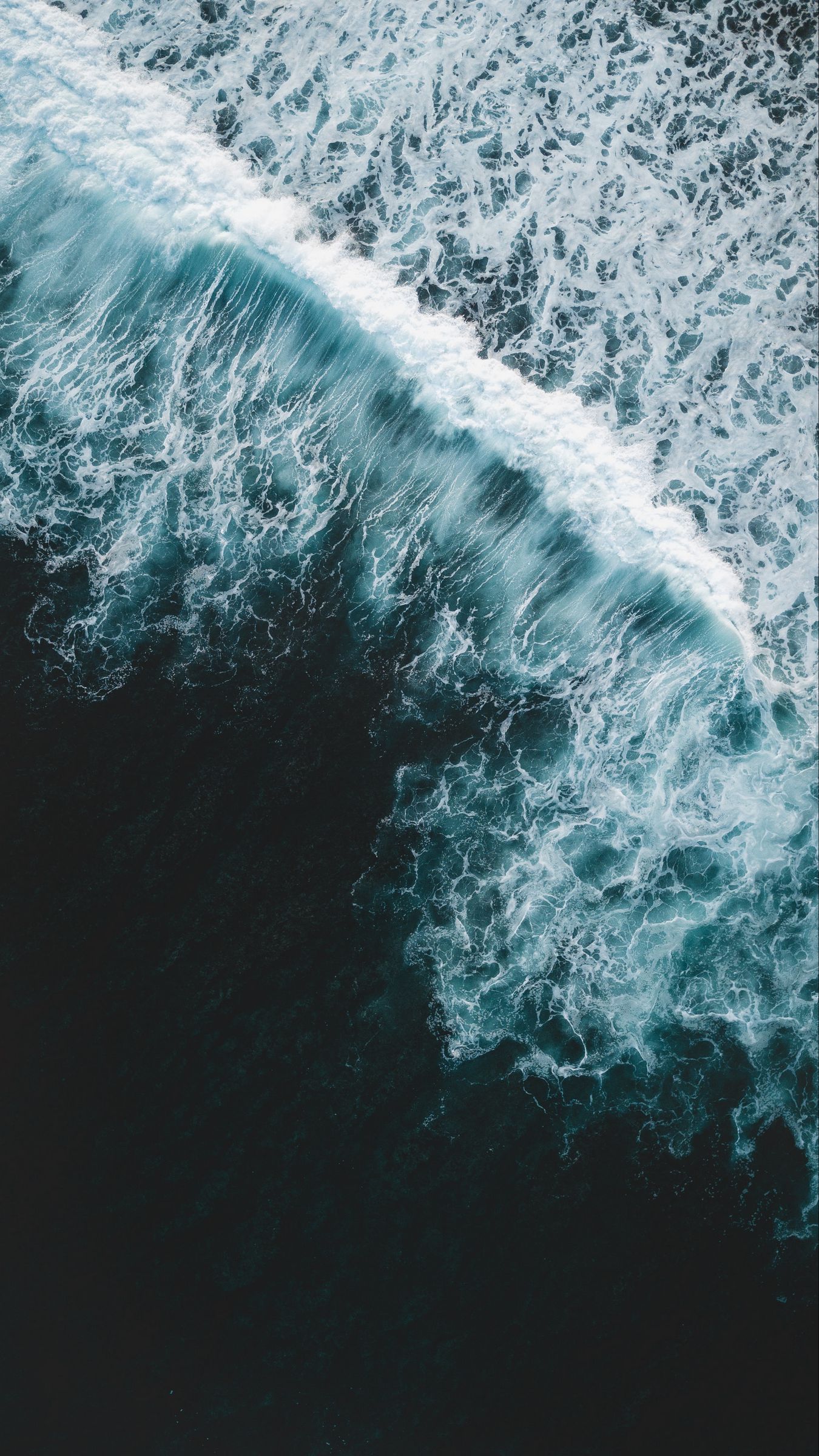 Download wallpaper 1350x2400 waves, ocean, aerial view, water, surf ...