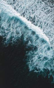 Preview wallpaper waves, ocean, aerial view, water, surf