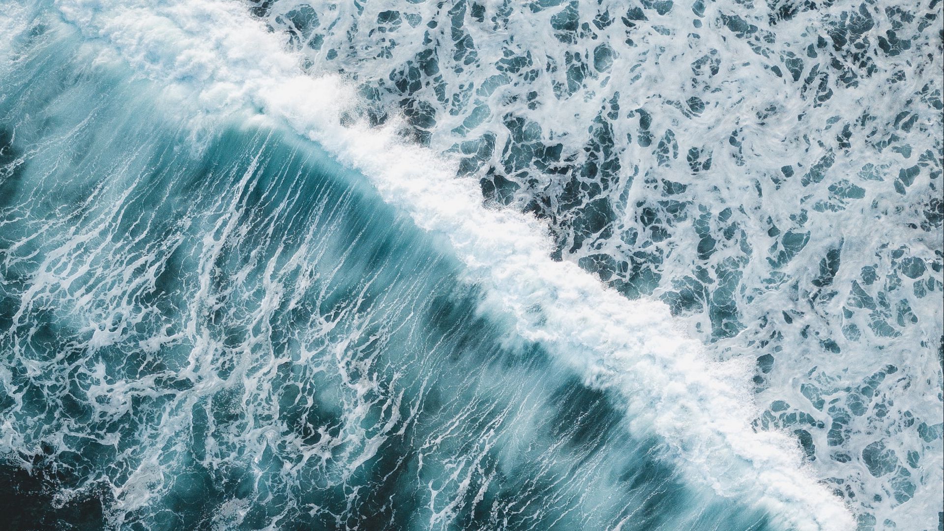 Download wallpaper 1920x1080 waves, ocean, aerial view, water, surf ...
