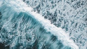 Preview wallpaper waves, ocean, aerial view, water, surf