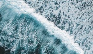 Preview wallpaper waves, ocean, aerial view, water, surf