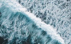 Preview wallpaper waves, ocean, aerial view, water, surf