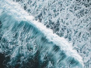 Preview wallpaper waves, ocean, aerial view, water, surf