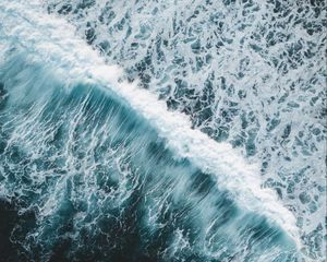 Preview wallpaper waves, ocean, aerial view, water, surf