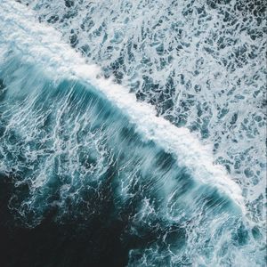 Preview wallpaper waves, ocean, aerial view, water, surf