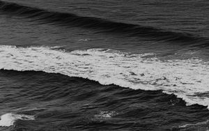 Preview wallpaper waves, ocean, water, bw