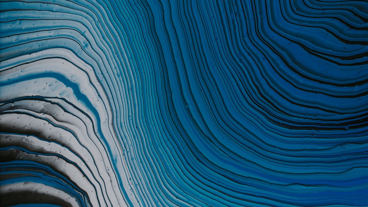 Wallpaper waves, paint, liquid, abstraction, blue