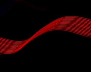 Preview wallpaper waves, red, light, abstraction