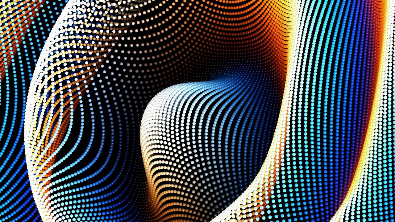 Wallpaper waves, relief, distortion, colorful, iridescent, abstraction