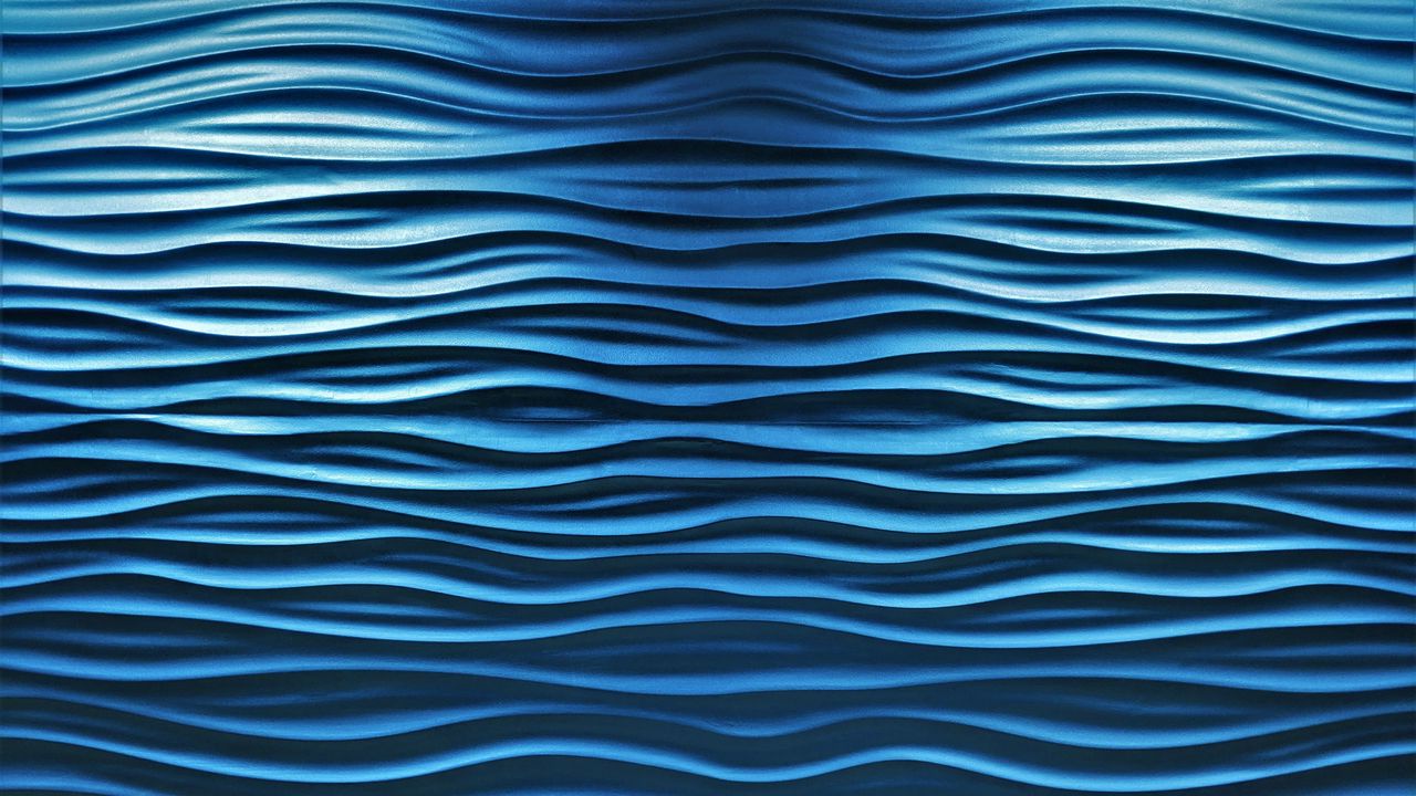 Wallpaper waves, relief, texture, blue