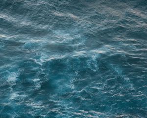 Preview wallpaper waves, ripples, aerial view, water, sea