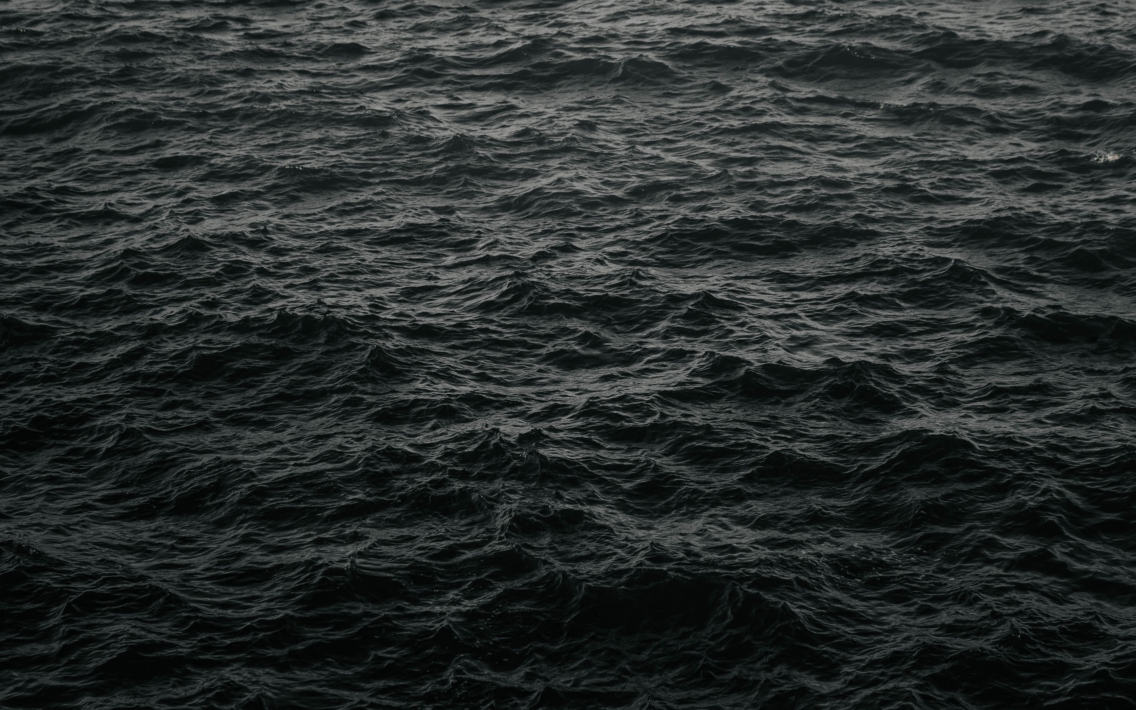 Download wallpaper 3840x2400 waves, ripples, dark, water, sea 4k ultra hd  16:10 hd background