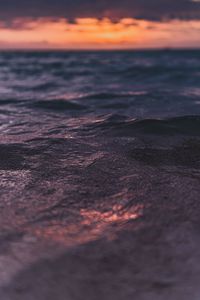 Preview wallpaper waves, ripples, sea, water, sunset