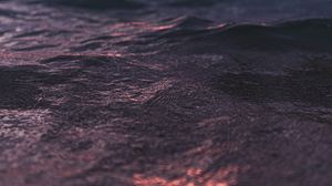 Preview wallpaper waves, ripples, sea, water, sunset