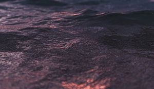 Preview wallpaper waves, ripples, sea, water, sunset