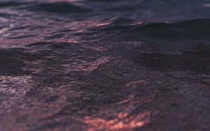 Preview wallpaper waves, ripples, sea, water, sunset