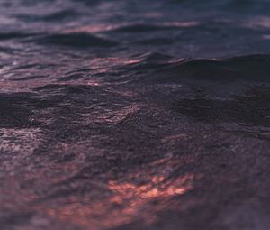 Preview wallpaper waves, ripples, sea, water, sunset