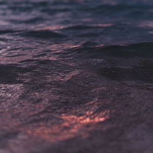 Preview wallpaper waves, ripples, sea, water, sunset