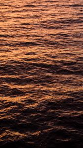 Preview wallpaper waves, ripples, water, sea, sunset