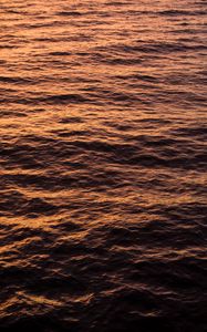 Preview wallpaper waves, ripples, water, sea, sunset