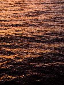 Preview wallpaper waves, ripples, water, sea, sunset