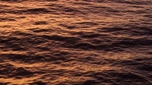 Preview wallpaper waves, ripples, water, sea, sunset