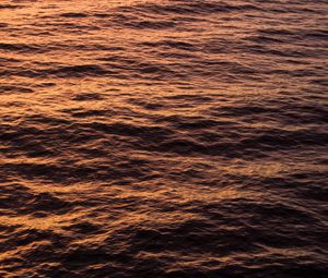 Preview wallpaper waves, ripples, water, sea, sunset