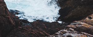 Preview wallpaper waves, rock, water, sea, coast