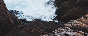 Preview wallpaper waves, rock, water, sea, coast